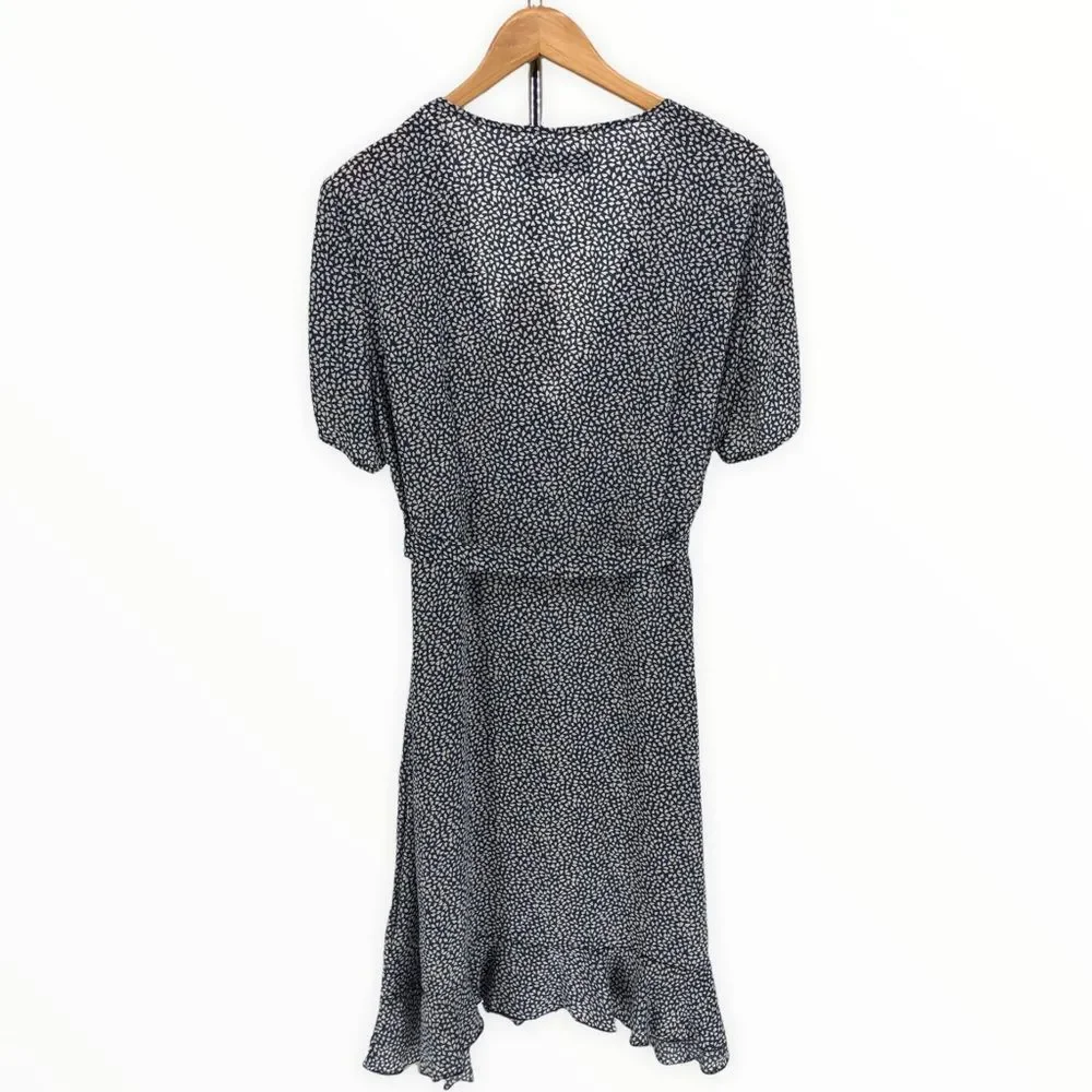 Missguided Maternity Blue Mini Heart Print Ruffle Surplice Deep V Mini Dress NWT - Picture 9 of 14